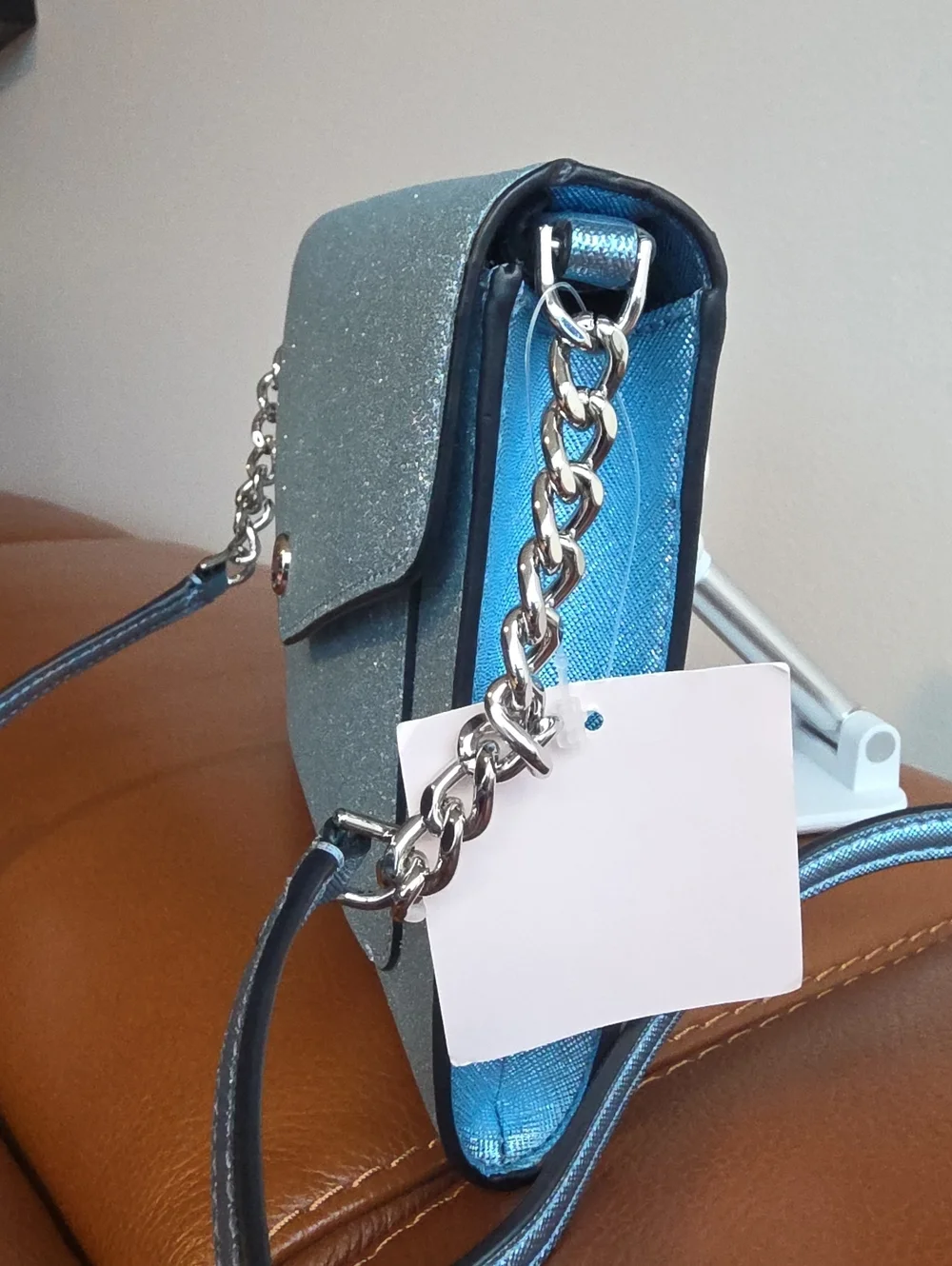 KATE SPADE NEW YORK NWT Frosty Sky Glitter Flap Crossbody Bag